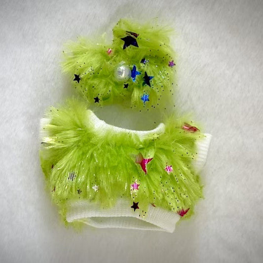 Labubu Doll Baby Coat Set - Pink, Green, White 2-Piece Outfit