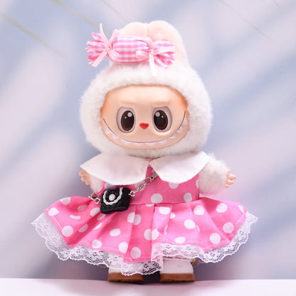 Labubu Doll Baby Clothes - Polka Dot Dress Sets & Accessories