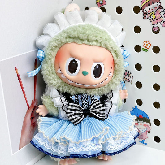 Labubu 10cm Alice Baby Coat for Pendant Doll