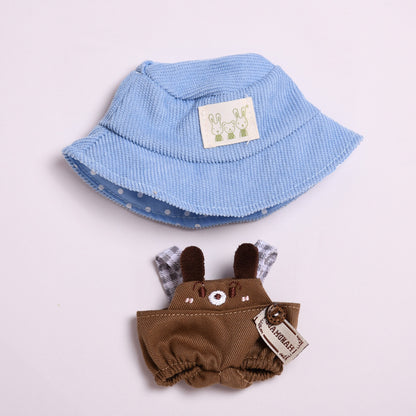 Only clothes] 17cm pendant cloth cloth clothes small brown dog suspenders suit baby clothes labubu cute