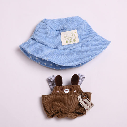Only clothes] 17cm pendant cloth cloth clothes small brown dog suspenders suit baby clothes labubu cute