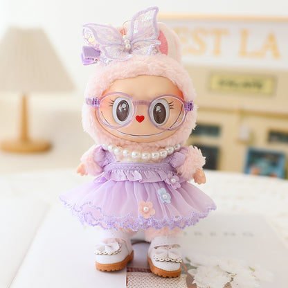 Labubu Labubu Doll Vinyl Blind Box Pendant Sitting Party One, Two and Three Generations Butterfly Veil Dress Accessories