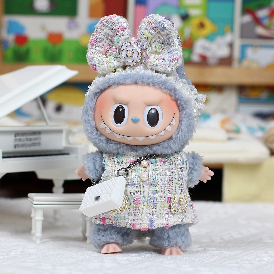 Clothes Only] Labubu Baby Clothes First, Second and Third Generation Tang Rubber Doll Pendant Clothes Small Fragrance Princess Series