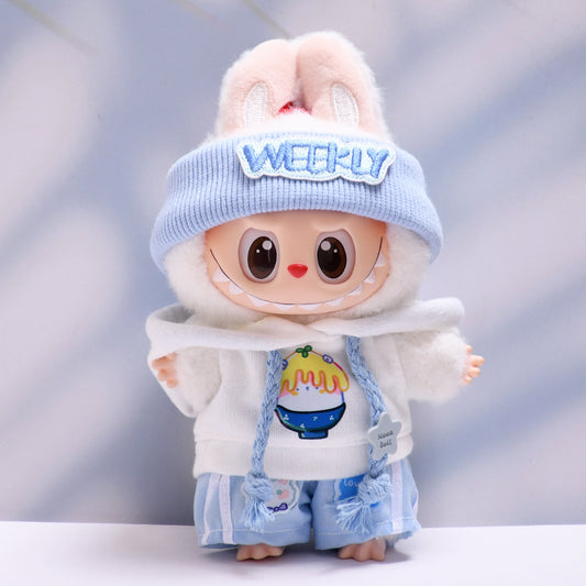 Only doll clothes] one, two and three generations of pendant labubu clothes sleeveless sweater three-piece suit cloth doll clothes