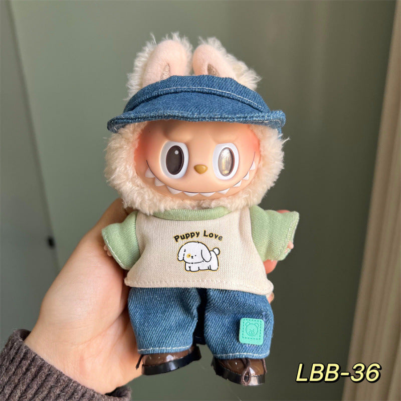 17cm Labubu Doll Outfit Set - Changeable Clothes for Plush Toy