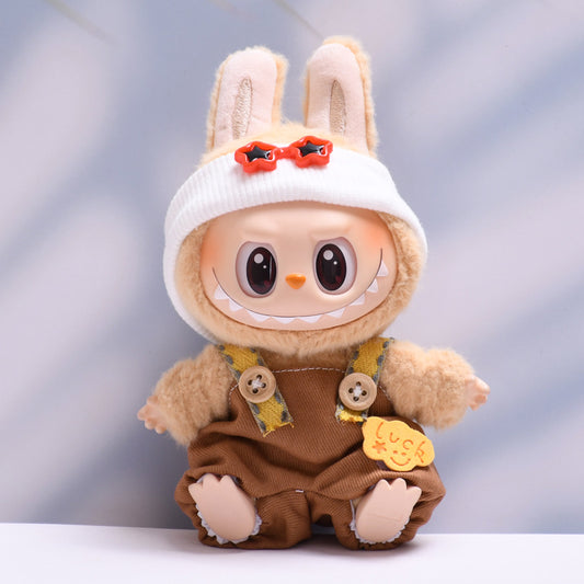 Only clothes] first and second generation labubu pendant luck suspenders hat suit labubu change baby clothes