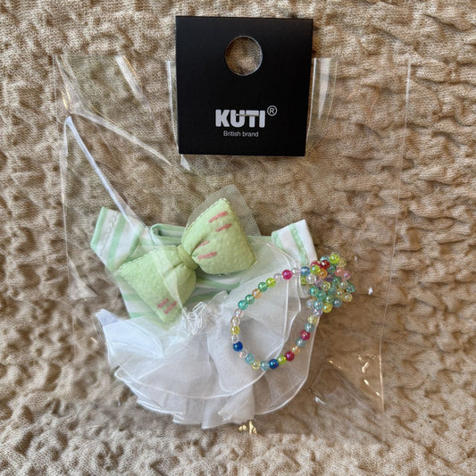 Labubu Doll White Gauze Tutu Skirt with Macaron Bow