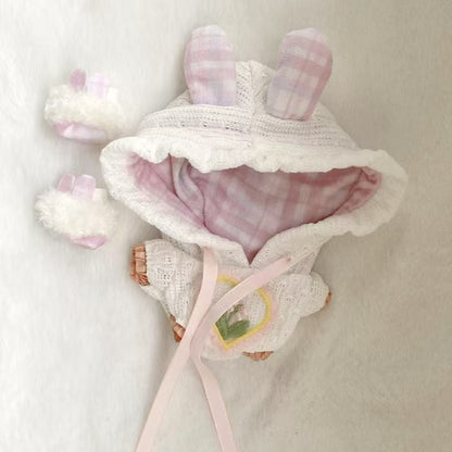 Labubu Doll Pajama Set - Nightcap & Rabbit Ears Style (Blue & Pink)