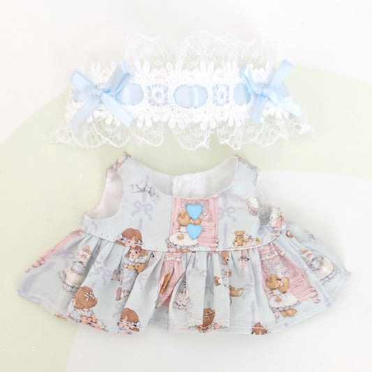 [clothes only] floral skirt for 17cm cloth hanging clothes with replacement plush key chain doll skirt