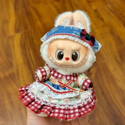 17cm Labubu Pendant Wearing Baby Clothes high quality Labubu Blind Box Pendant Doll Clothes Decorative suit