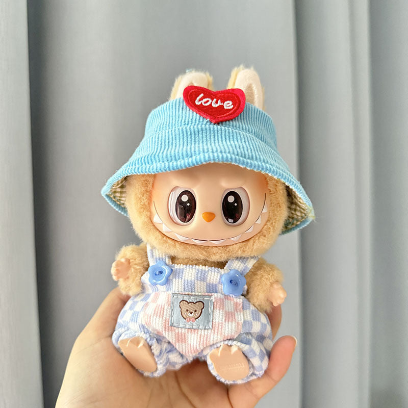 Only clothes] pull cloth doll clothes one, two and three generations of key chain LABUBU wear baby clothes small cherry blue shark