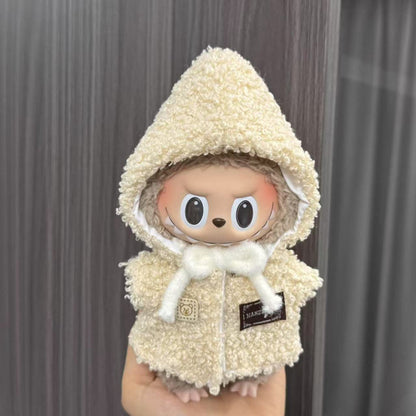 Rab cloth doll labubu17cm pendant one or two generations of vinyl plush doll suit accessories for clothes
