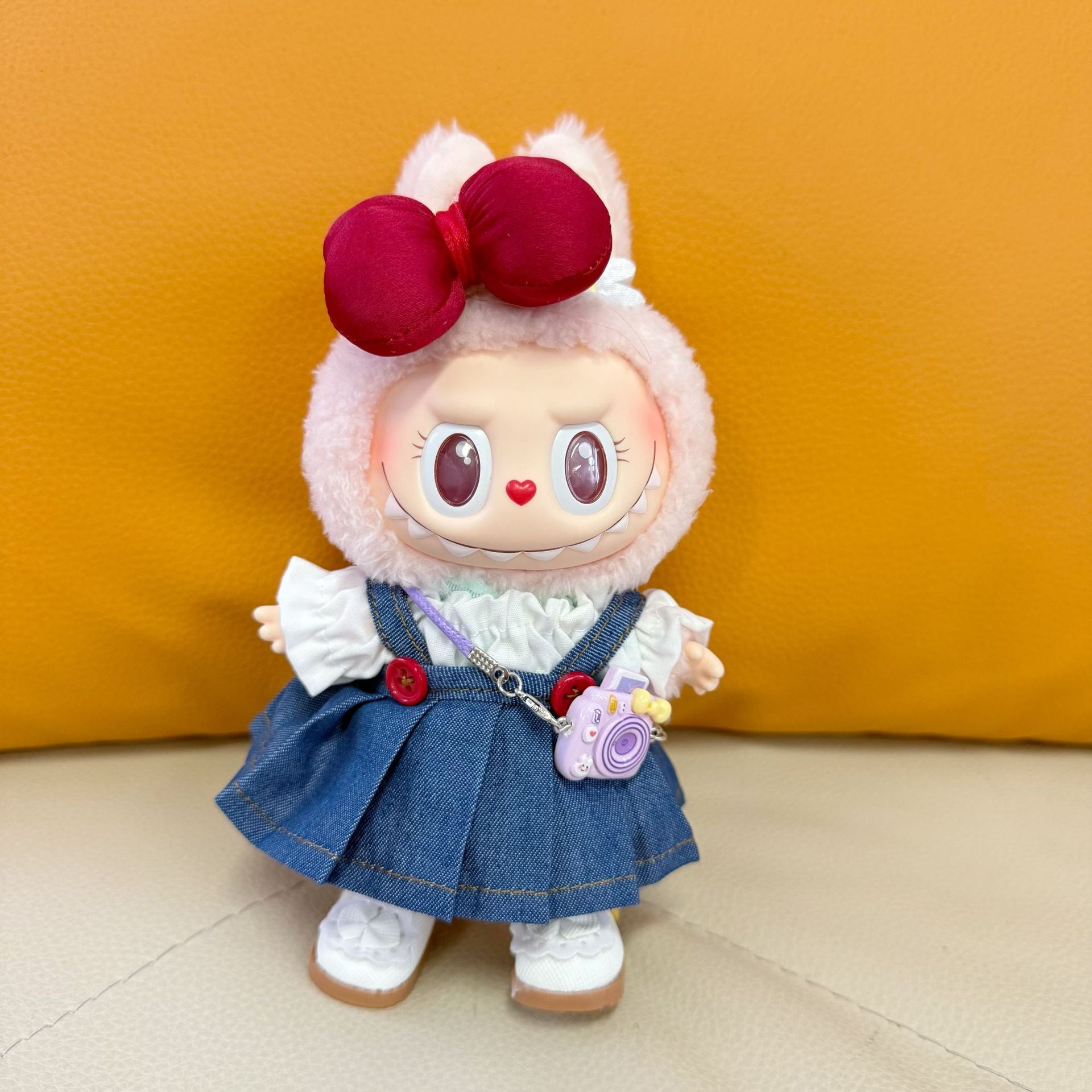 Only clothes] one, two and three generations of cloth universal doll Denim button skirt suit LABUBU clothes shoes adorable