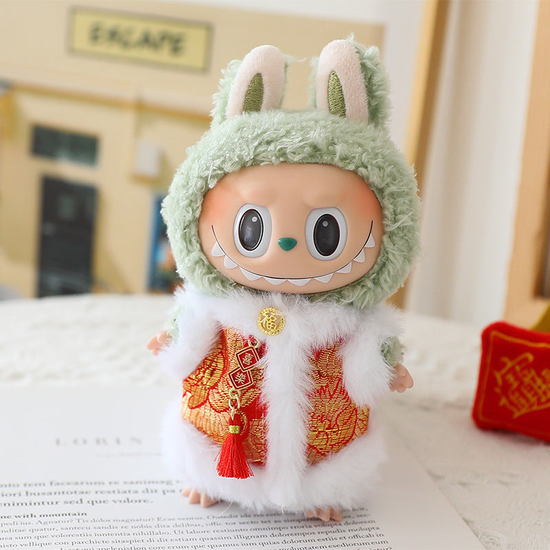Labubu Costume New Year Clothes Labubu Pendant Sitting Party Doll Clothes for the Second Generation