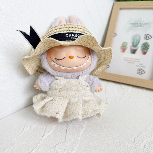 First and Second Generation Blind Box Labubu Doll Clothes Vinyl Pendant Labubu Doll Hat Skirt Suit 15cm 17cm