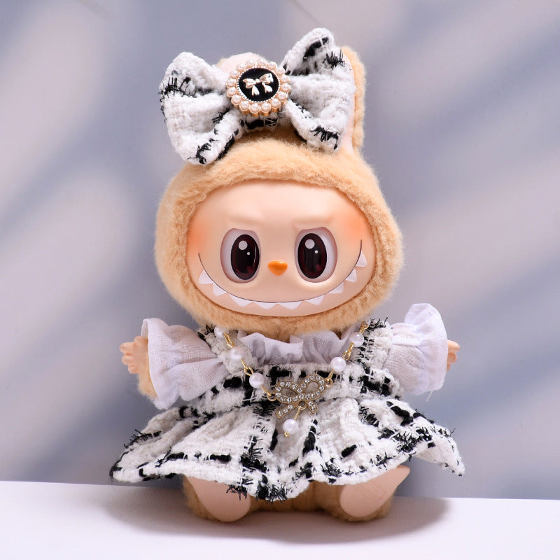 Only clothes] the first and second generation Labubu pendant clothes small fragrant style suspenders skirt cloth cloth doll clothes