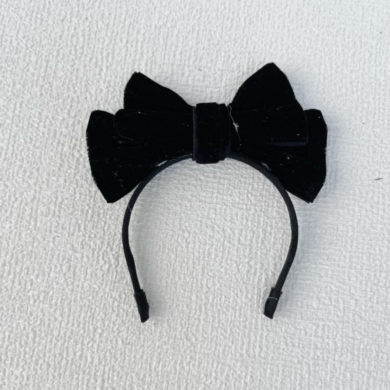 Labubu Sp Bow Headband Fugitive Princess Hair Accessories Elegant Bow Headband Sweet Velvet