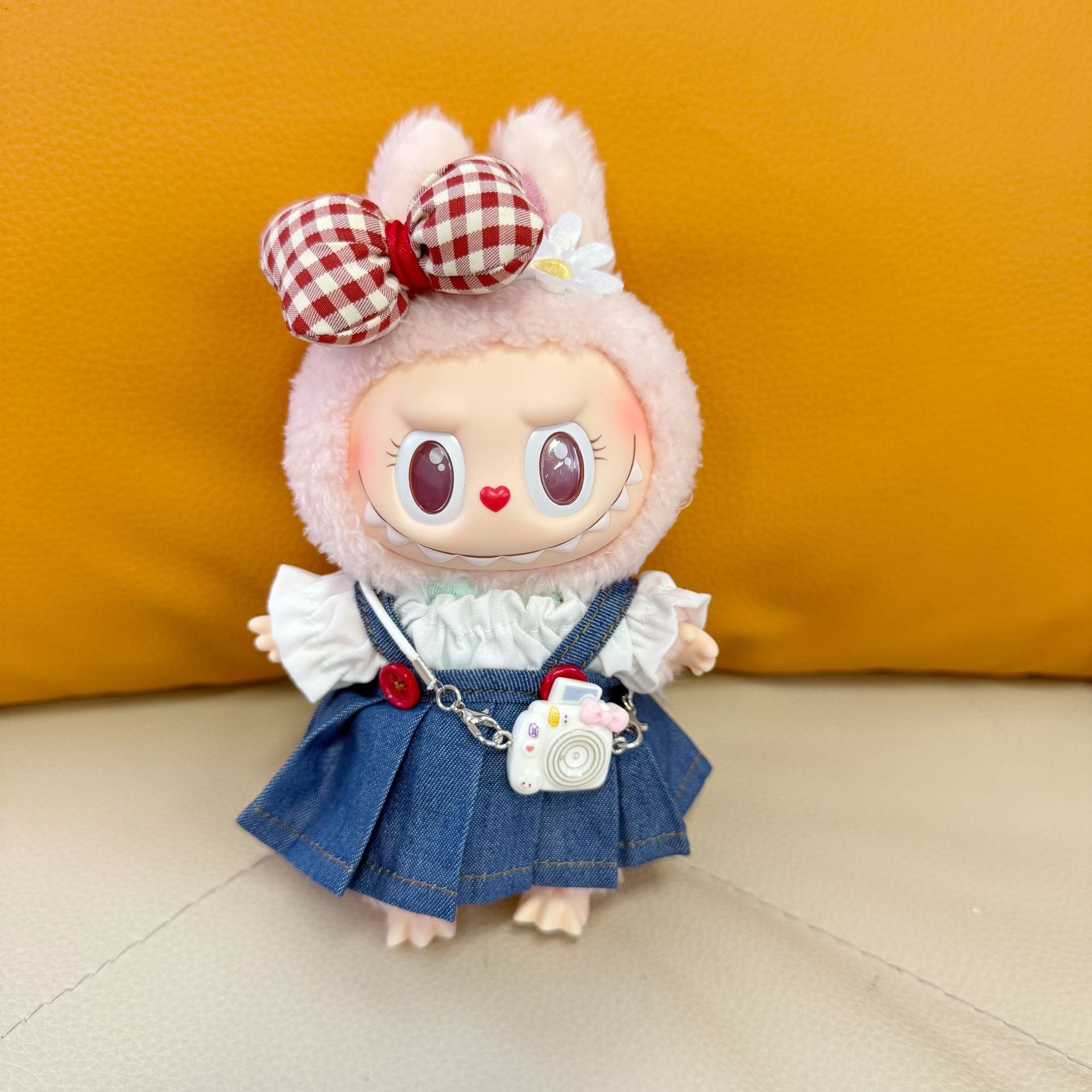 Only clothes] one, two and three generations of cloth universal doll Denim button skirt suit LABUBU clothes shoes adorable