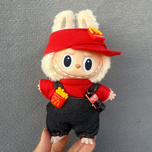 New 17CM Labubu Pendant for Baby Clothes high quality Labubu Blind Box Pendant Doll Clothes Decorative suit