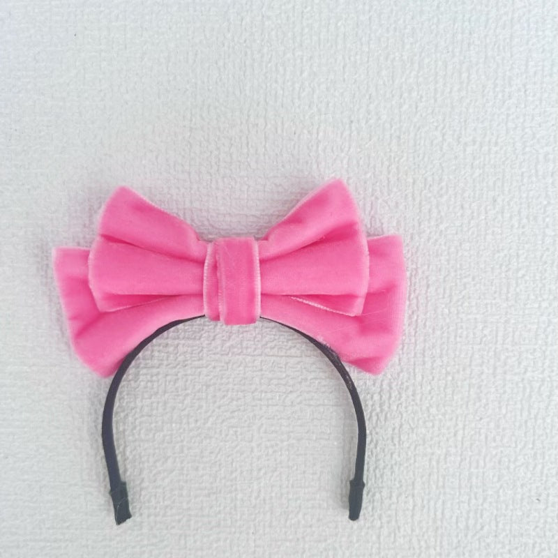 Labubu Sp Bow Headband Fugitive Princess Hair Accessories Elegant Bow Headband Sweet Velvet