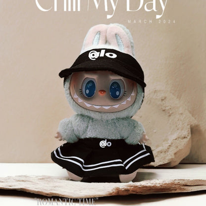 Labubu Doll Pink Outfit Set - Hat, Sweatshirt & Shorts