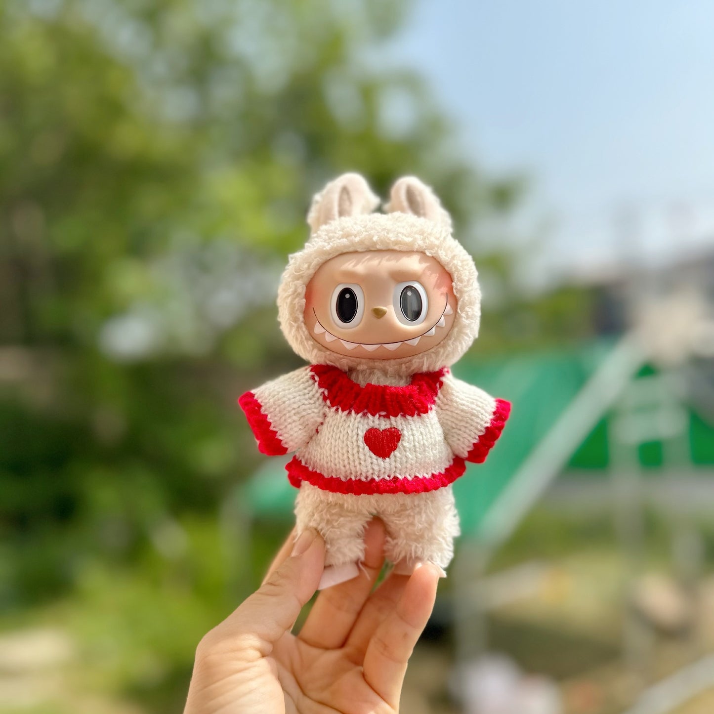 Only clothes] 15CM doll blind box pull cloth clothes sweater pants suit key chain LABUBU for Meng