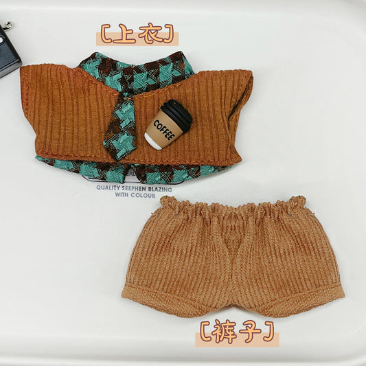 Labubu Baby Coat Outfit for 17cm Doll - Raw Coconut Latte & Salt Bubbles