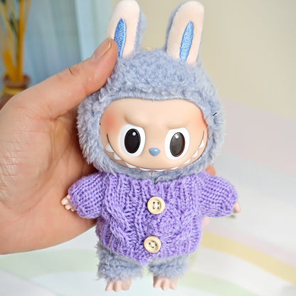 Sweater suitable for pulling cloth pendant clothes for knitted sweater 17cm labubu pendant doll clothes replacement