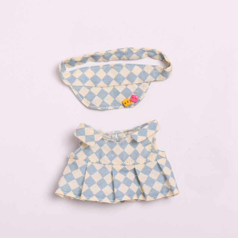 Only clothes] blind box pendant 17cm cloth clothes plaid tennis skirt suit vinyl labubu doll skirt