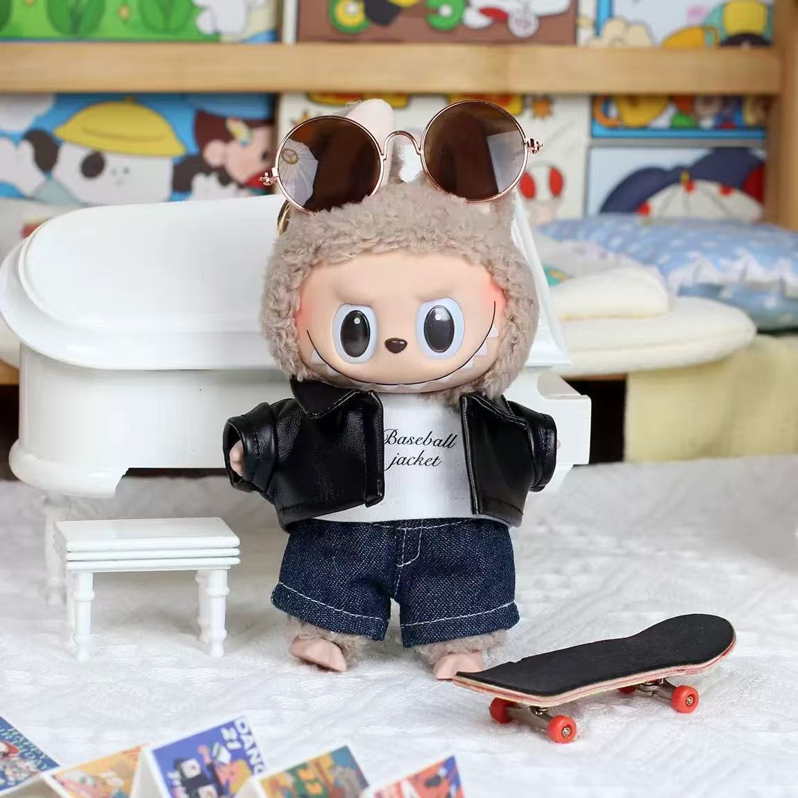 Labubu Labubu Doll Clothes suit First and Second Generation Sitting Party 17cm Vinyl Plush Doll Clothes Slip Skirt