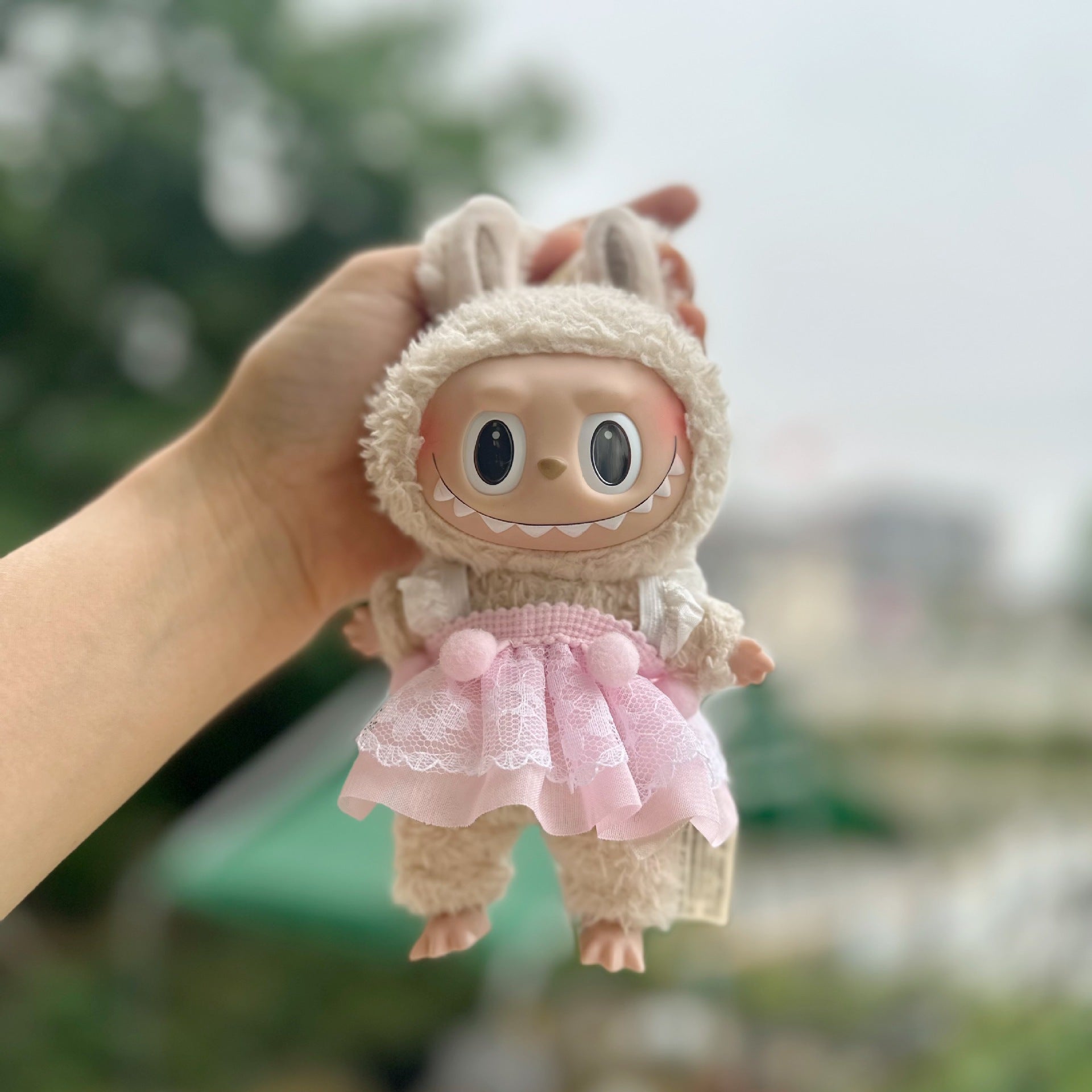 Only clothes] 17CM bubble Mart blind box cloth clothes cute princess suspenders skirt LABUBU skirt