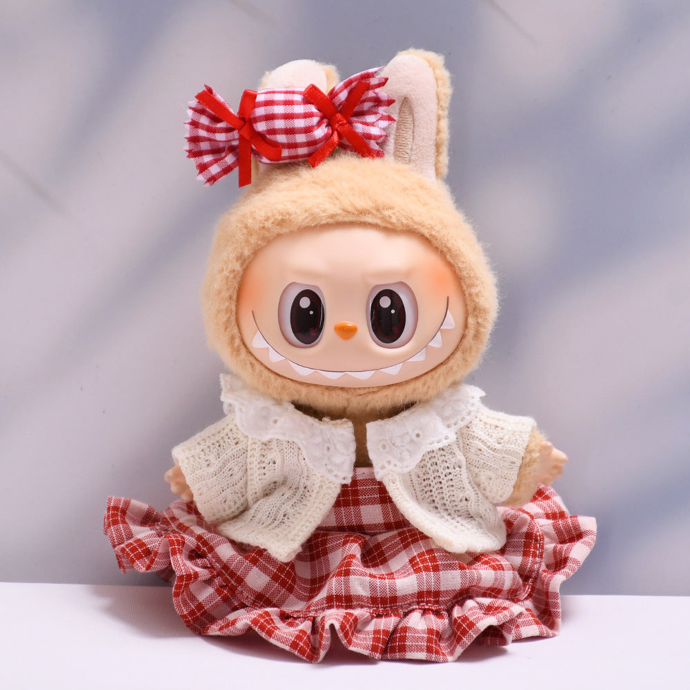 Only clothes] 17cm pendant pull cloth cloth for clothes spring and summer dress suit labubu baby dress cute