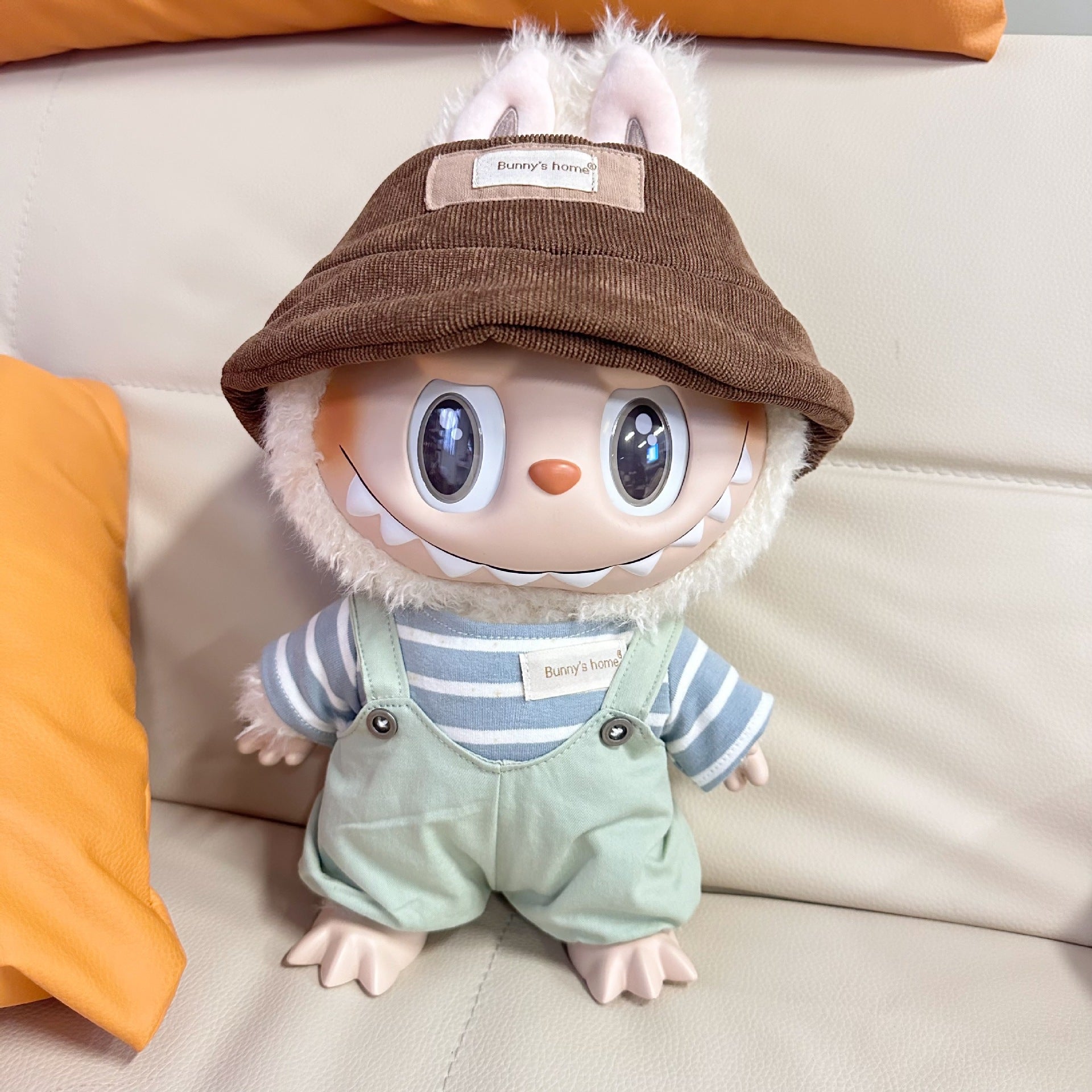 Only clothes] 38CM vinyl rag cloth clothes LABUBU doll for striped clothes twist buckle strap skirt suit