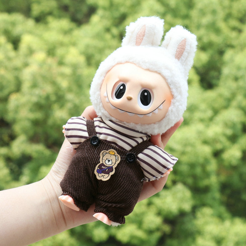 Labubu Plush Doll Outfit 17cm Cute Doll Dress-Up Casual Set Skirt Plush Clothes