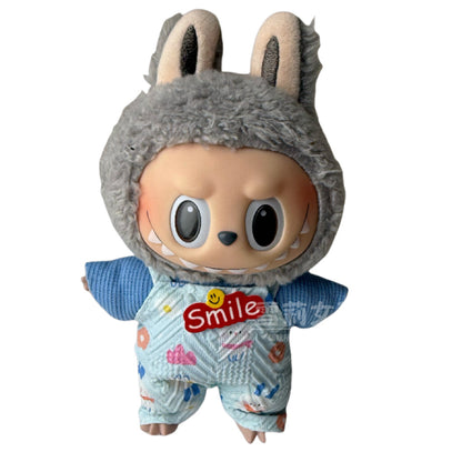 Labubu Doll Outfit - 17cm Baby Clothes with Straw Hat & Sling Dress