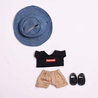 Only clothes] 17cm blind box pull cloth clothes for Labubu vinyl pendant doll casual T-shirt suit