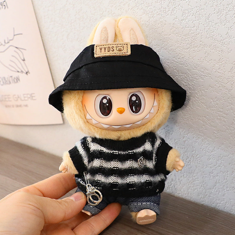 Generation One and Two Rags Clothes Labubu Blind Box Keychain Vinyl Doll Sweater suit Hat Shoes Glasses