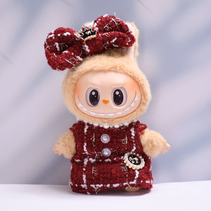Only clothes] the first and second generation Labubu pendant clothes small fragrant style suspenders skirt cloth cloth doll clothes