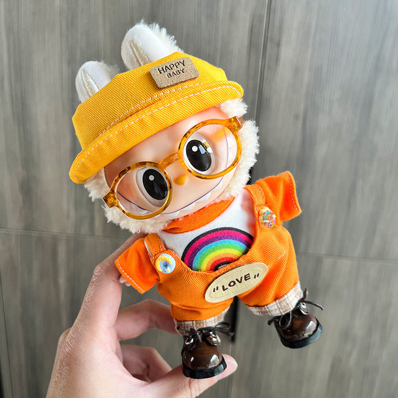 Labubu Doll Clothes Vinyl Plush 17cm Doll Cute Dress-Up Casual Outfit Handsome Plush Toy Clothes