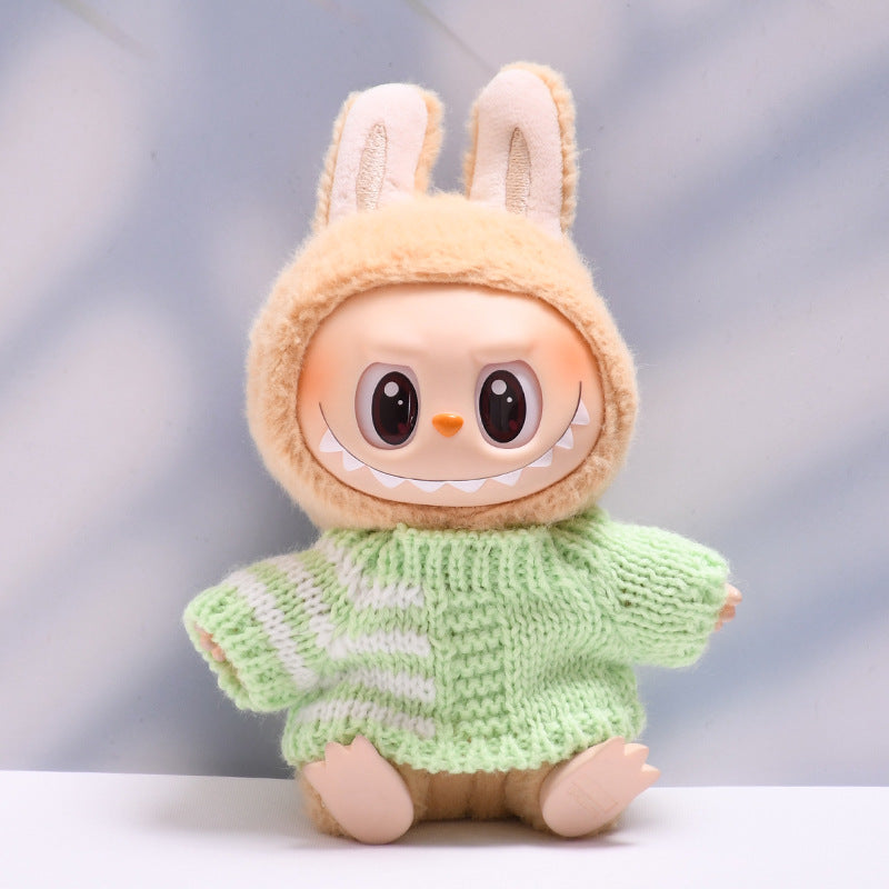 Labubu Doll Striped Sweater & Hat Outfit for 1st & 2nd Gen Pendants