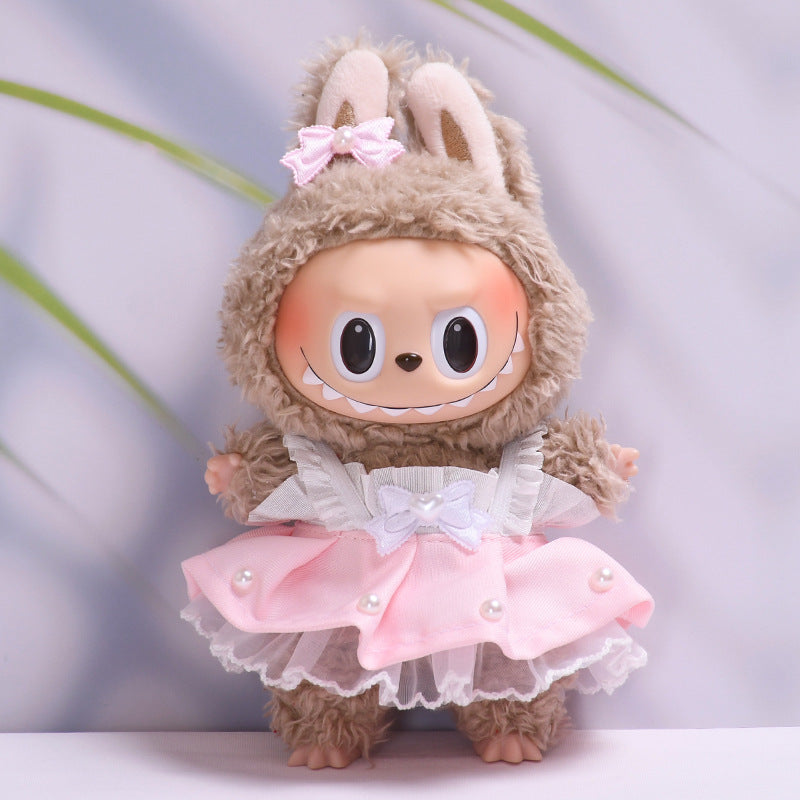 Only clothes] 17cm pendant pull cloth cloth for clothes spring and summer dress suit labubu baby dress cute