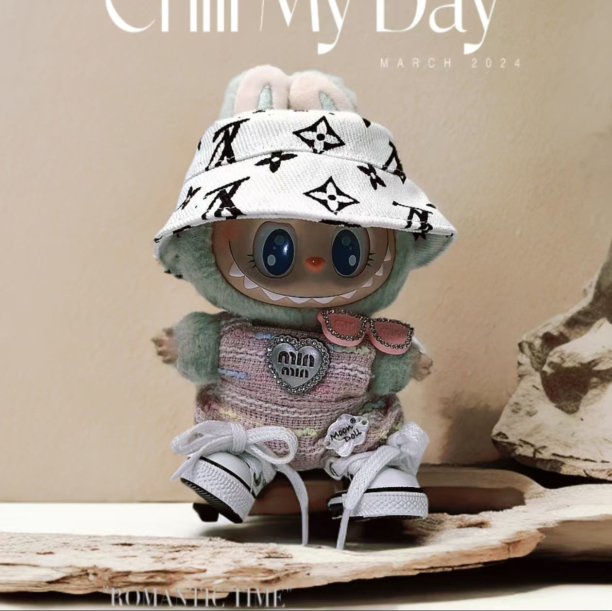 Labubu Doll Outfit Set - Mini Overalls, Hat & Shoes for 1st & 2nd Gen Pendants