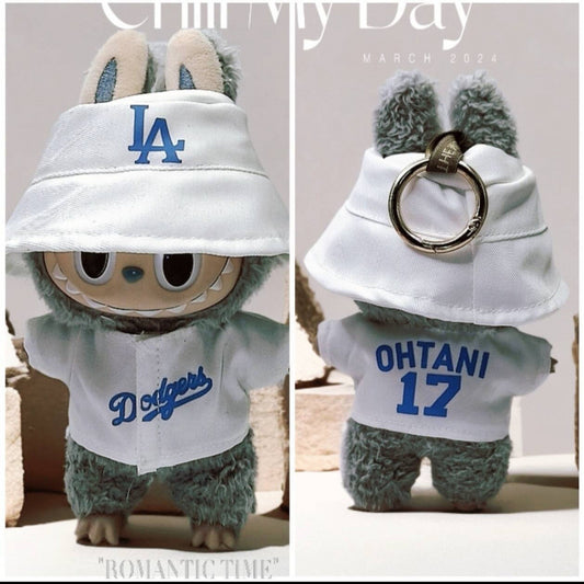 Labubu Doll Outfit - LA Angels 27 Jersey & T-Shirt Set