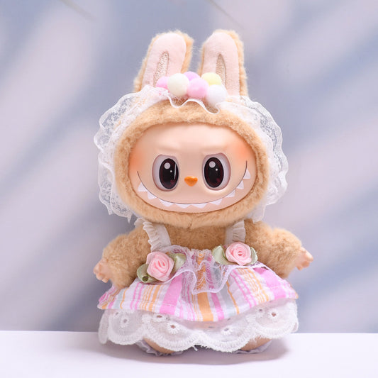 Labubu Doll Rose Skirt Outfit for 1st & 2nd Gen Pendants - Pink, Yellow, Purple