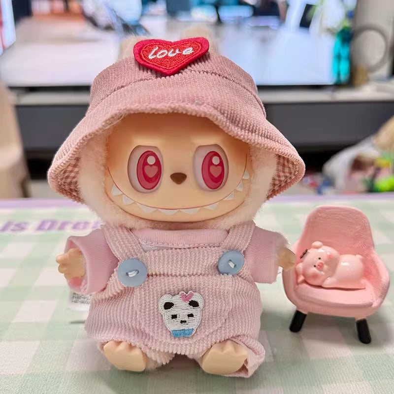 Clothes Only] First/Second Generation Pendant Labubu Clothes Rab Sit Party Doll Shark Elk suit