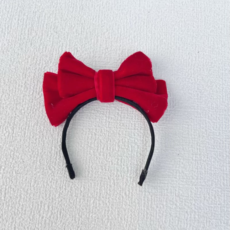 Labubu Sp Bow Headband Fugitive Princess Hair Accessories Elegant Bow Headband Sweet Velvet