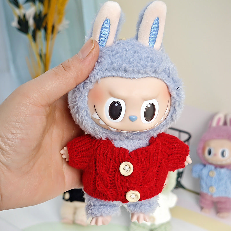 Sweater suitable for pulling cloth pendant clothes for knitted sweater 17cm labubu pendant doll clothes replacement