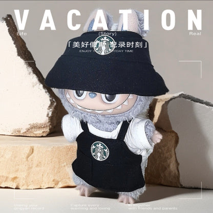 Labubu Doll Outfit - Star Bar Overalls Set with Accessories for 15-17cm Dolls