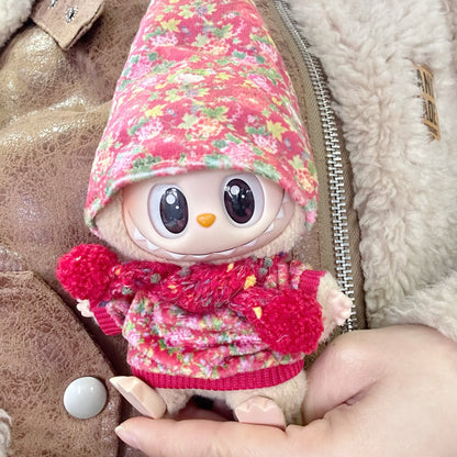 Only clothes] the first and second generation blind box labubu doll clothes LABUBU for the new year back to the village clothes village flower clothes