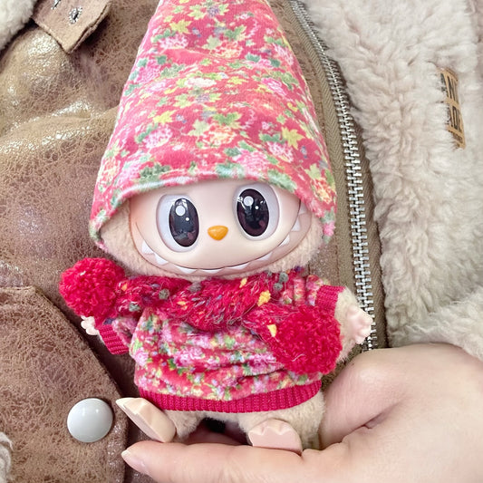 Only clothes] the first and second generation blind box labubu doll clothes LABUBU for the new year back to the village clothes village flower clothes
